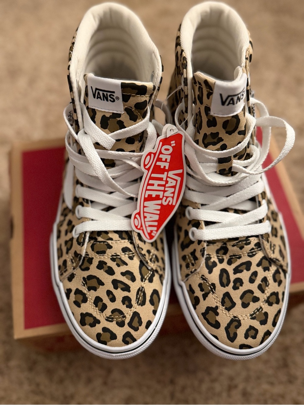 Vans High-Top Sneakers in Leopard Print — White Accent - Picture 2 of 8